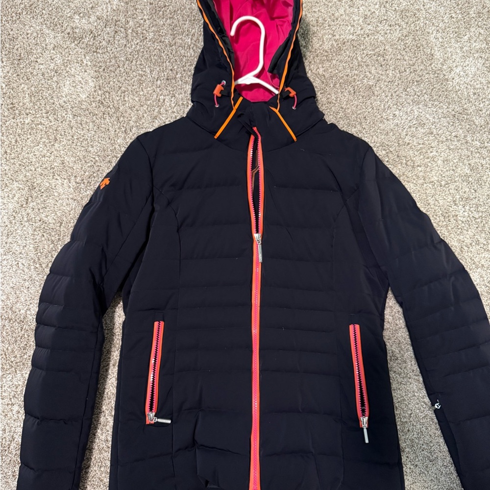 Descente Black Jacket with Pink and Orange accents